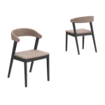 Стул кресло из дерева OSTIN 2 черное дерево + шоколадный 231