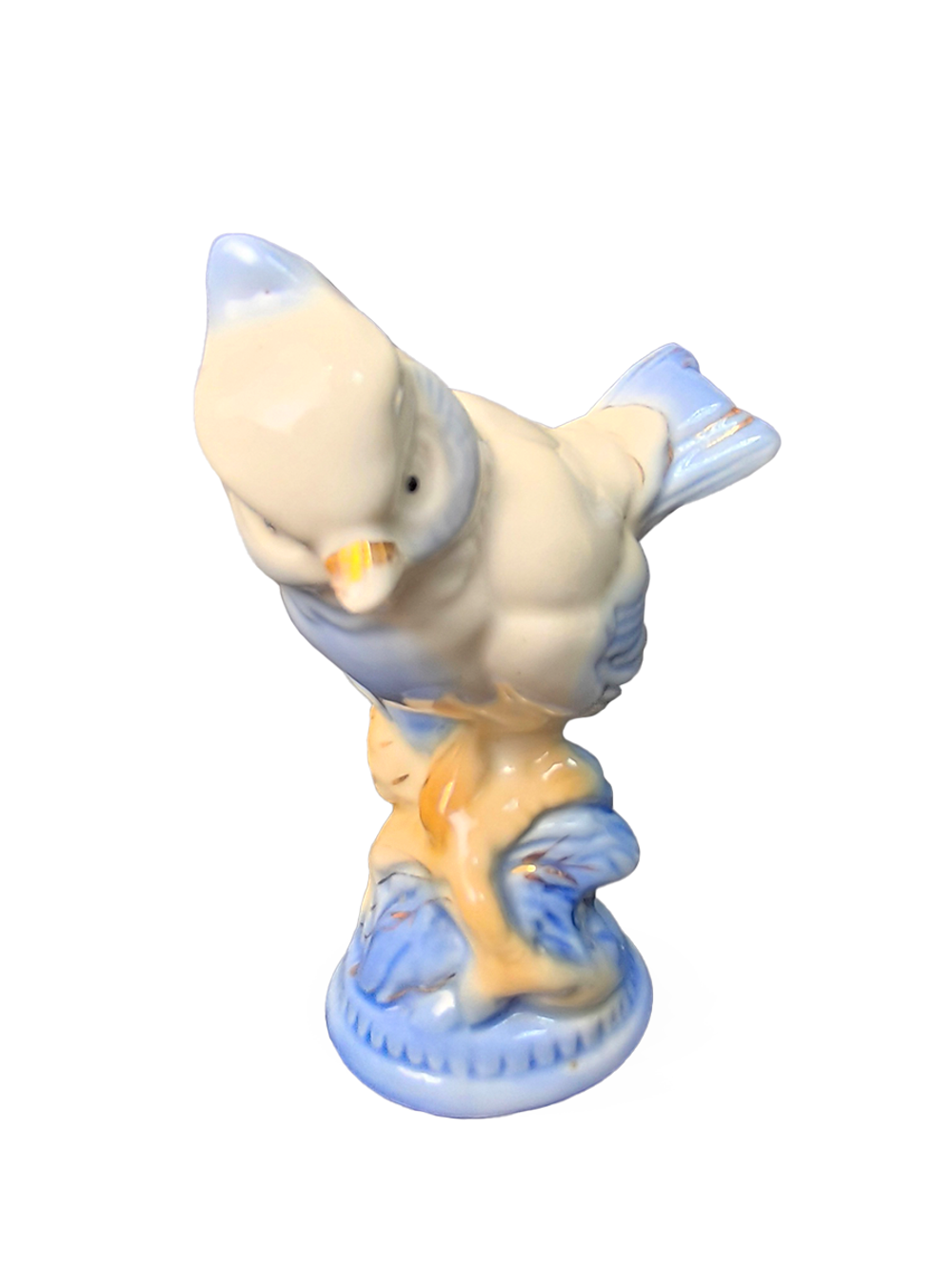 Фарфоровая статуэтка "Хохлатая синица" ФФЗ Гжель