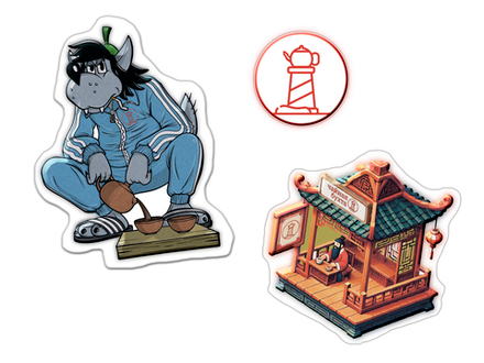 Набор 3D стикеров "Чайная Бухта" №1