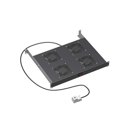 19" Вентиляторный модуль 4 вентилятора с термостатом для 19" IT-корпусов ДКС серии STI/CQE, RAL9005