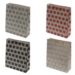 GAEM Пакет подарочный (бумага 210г/м2, блок 12шт), L26 W10 H32 см, 4в.