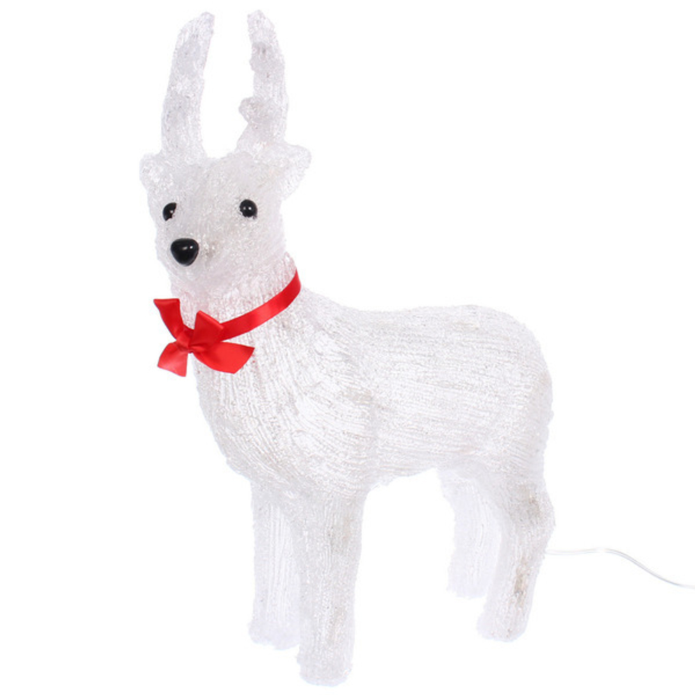 Фигура светодиодная «Мерцающий олень» 24*17*37 см, 30 ламп LED, авторежим, 220V, Белый