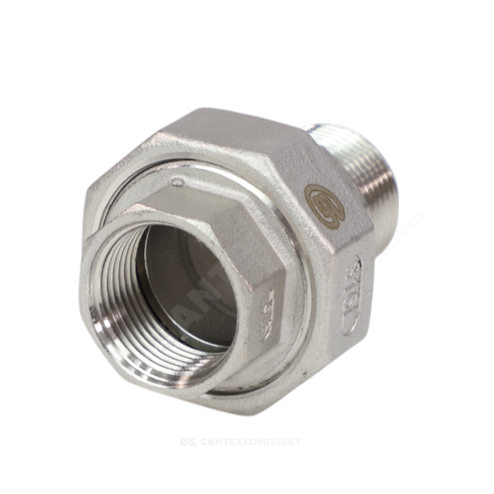 Соединитель американка сталь нерж Ду 15 (1/2") ВР/НР Benarmo