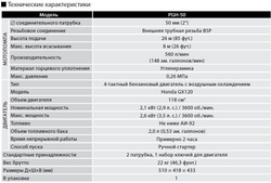 Бензиновая мотопомпа для агрессивных жидкостей Koshin PGH-50 (полимер)