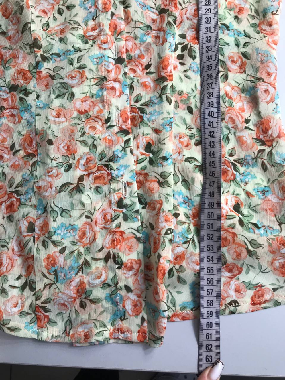 Блузка с цветочным принтом, маркировка S, визуально на 44 размер