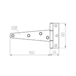 Петля-стрела мебельная LM/IN150 STR YZN желтый цинк