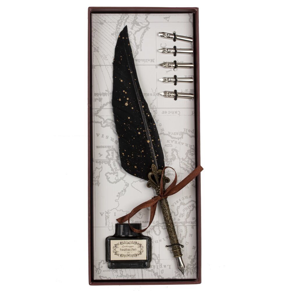 GAEM Набор подарочный: ручка перьевая, 5 наконечников, чернильница, L28 W11,5 H3,5 см