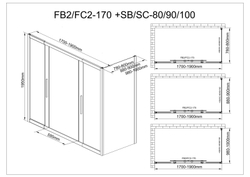 Душевой уголок AvaCan FB2 170-190  + SB100 MT