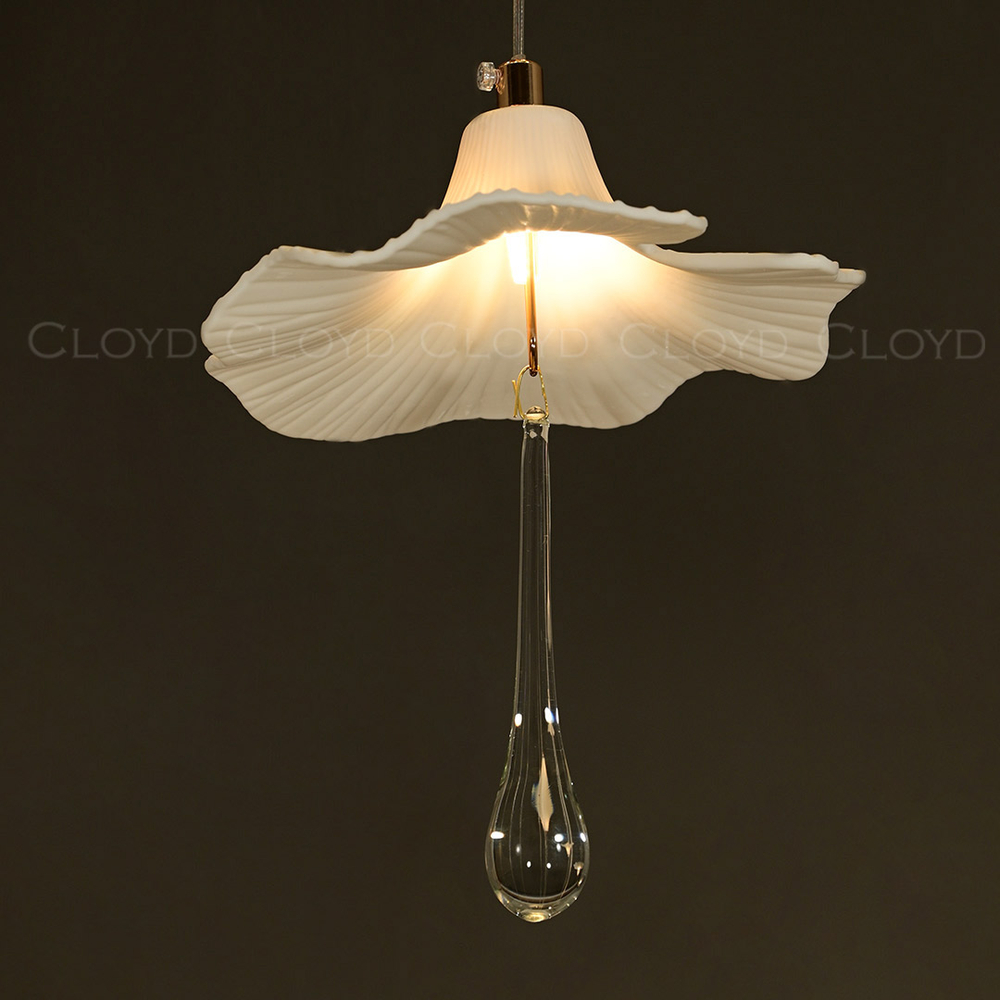 Подвесной светильник Cloyd SHANGRILA P1 / Ø16 см - керамика - золото (арт.11467)