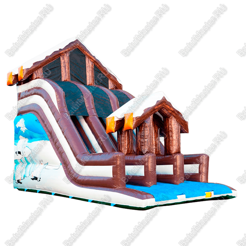 Батут "Зимняя горка Арктика тройная" 8,6m*5,1m*6,7m