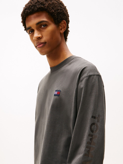 Лонгслив Tommy Jeans Badge Washed Black