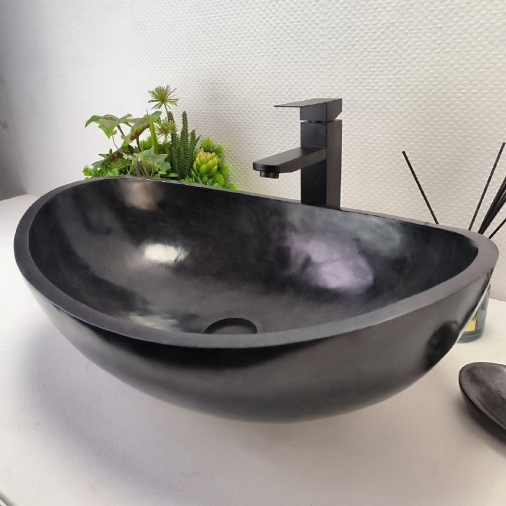 Раковина из камня Андезит Oval Black OA-62835 (55*38*19) 104