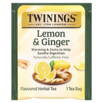 Twinings, Ароматизированный травяной чай, лимон и имбирь, без кофеина, 20 чайных пакетиков, 30 г (1,06 унции)