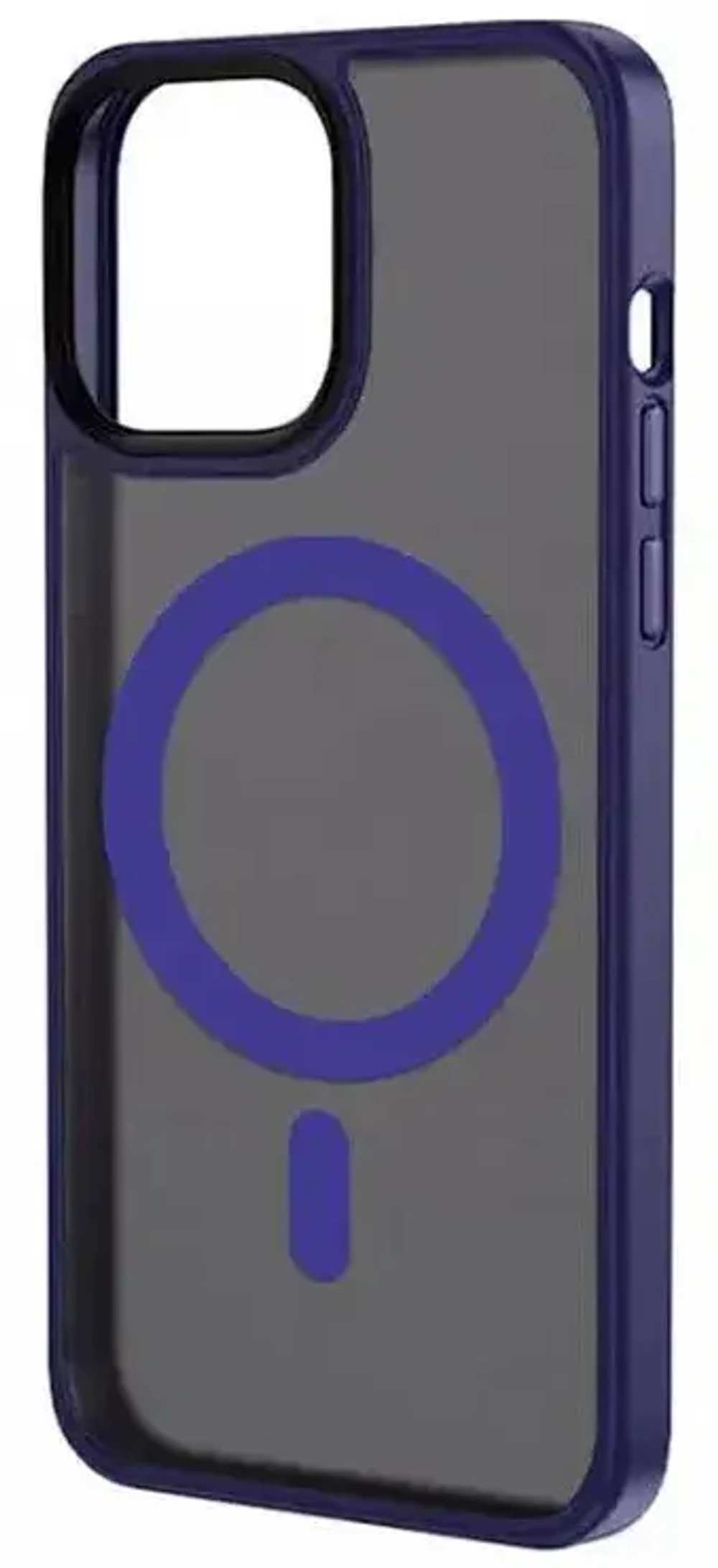 Чехол-накладка Keephone Mago Pro Magsafe для Apple iPhone 14 Pro пластиковый прозрачно-черный (синяя рамка)