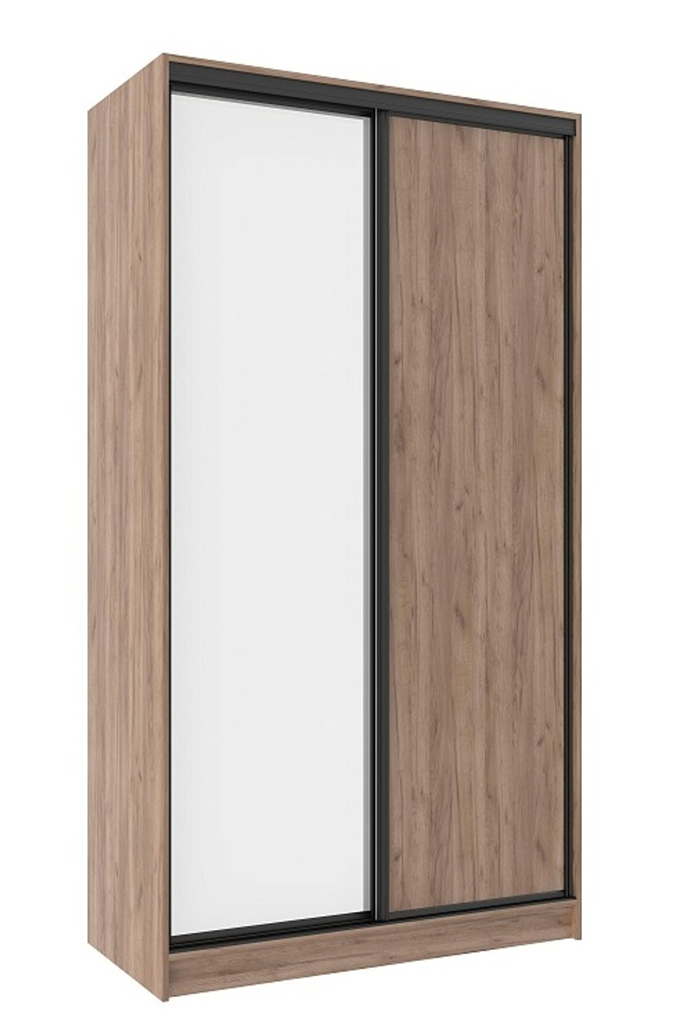 Шкаф-купе двухдверный с зеркалом 1200 Домашний Дуб табачный Craft