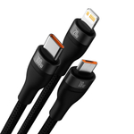 Кабель Baseus Flash Series Ⅱ Two-For-Three Charging Cable U+C to M+L+C 100W 1.2m - Black