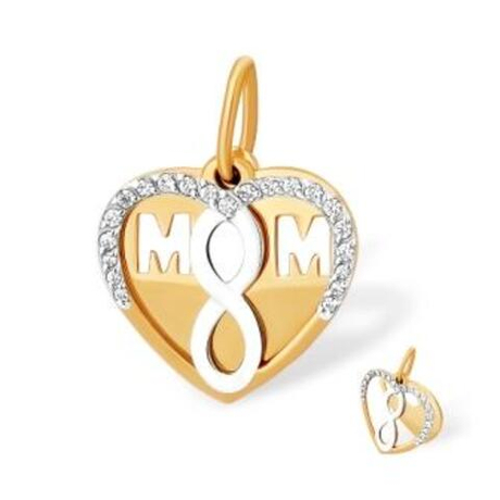 Подвеска Мама из золота с фианитами