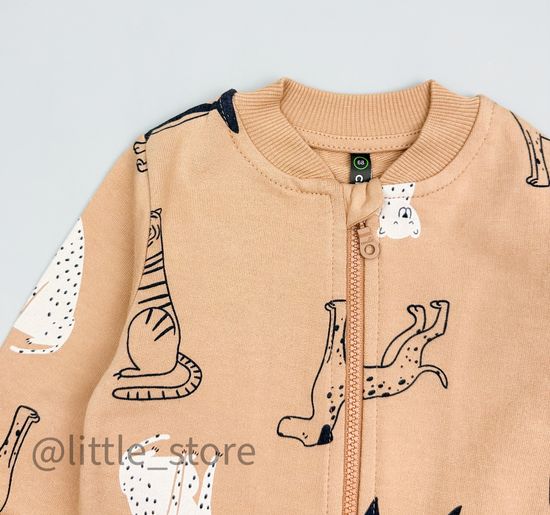 Толстовка из футера "Мир животных" итальянский песок