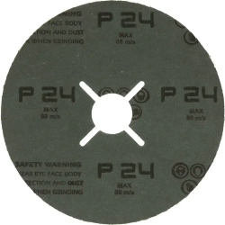Фибровый шлифовальный круг по металлу DEBEVER 125 мм P24 (со шлицами), циркониевый корунд, 5 шт