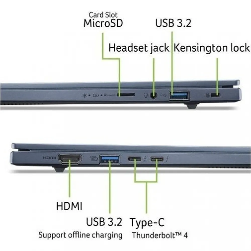Ноутбук Acer Swift Go 14 AI SFG14-75-77RL CoreUltra 7 256V,16Gb,SSD1Tb,14",OLED,WUXGA,NoOS,Blue (NX.JNBCD.008)