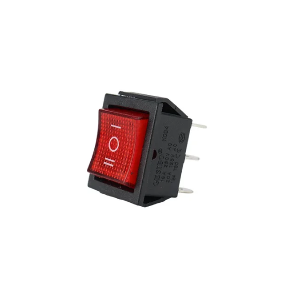 Выключатель ON/OFF/ON 6-конт. 16A-250В KCD4 Красный