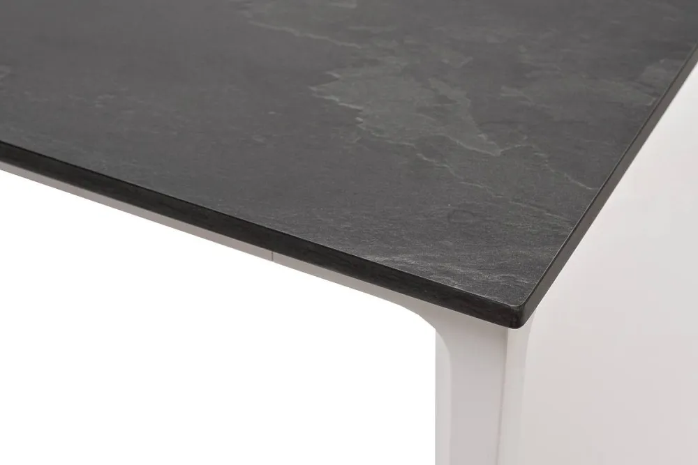 "Малага" обеденный стол из HPL 90х90см, цвет "серый гранит", каркас белый