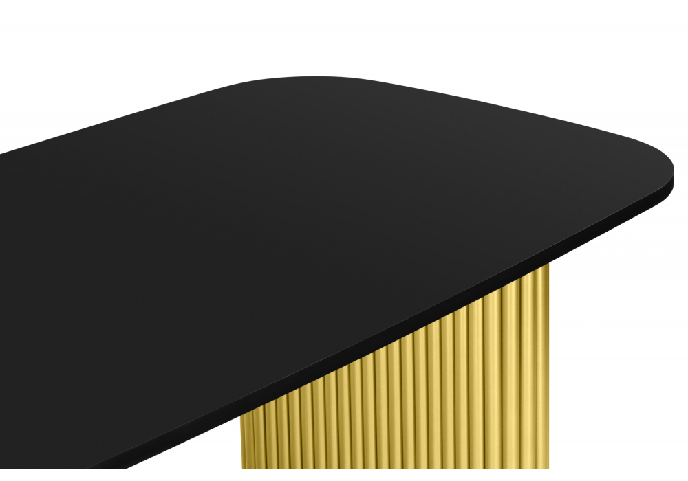 Стол деревянный Woodville Бавария B 160 х 90 черная пленка шагрень, золото