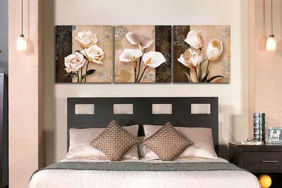 Модульная картина "Цветочное трио"