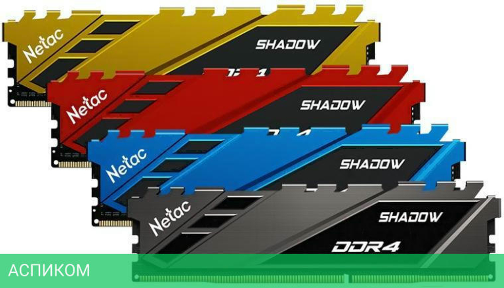 Оперативная память Netac Shadow 16Gb DDR4 Yellow (NTSDD4P26SP-16Y)
