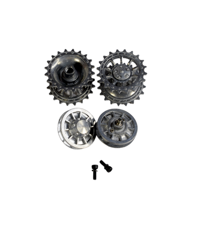 Ведущая звездочка 2 шт и ленивец 2 шт для танка Tiger (металл) ранняя версия