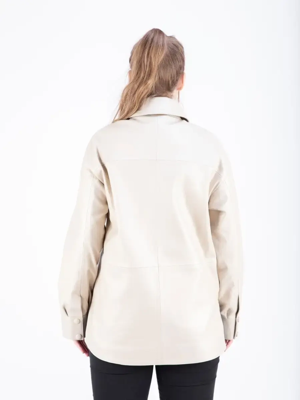 Куртка женская кожаная  оверсайз рубашка