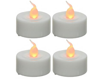 Набор свечей светодиодных 4шт 3,5х2см, цвет: красный, теплый белый свет, на батарейках LR1130, SYLZB