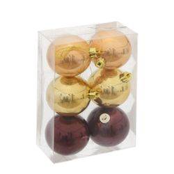 GAEM Набор из 6шт Украшение новогоднее "Шар", D 6 см, L17,5 W6 H11,5 см