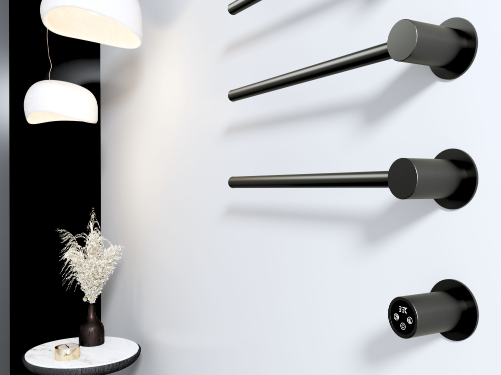 Полотенцесушитель электрический встраиваемый WONZON & WOGHAND HAMBURG, Черный матовый (WW-AL314-MB)