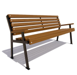 Скамейка стальная "Ретро" сосна 1,5м, тик