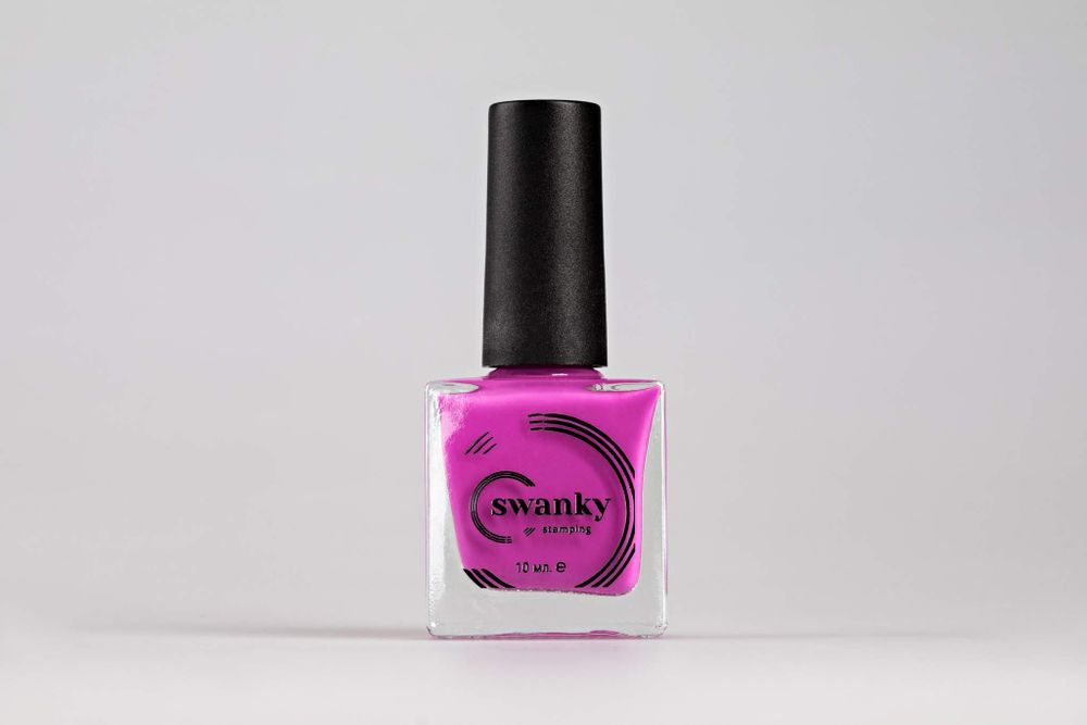 Лак для стемпинга Swanky Stamping №016, неоново-розовый, 10 мл.