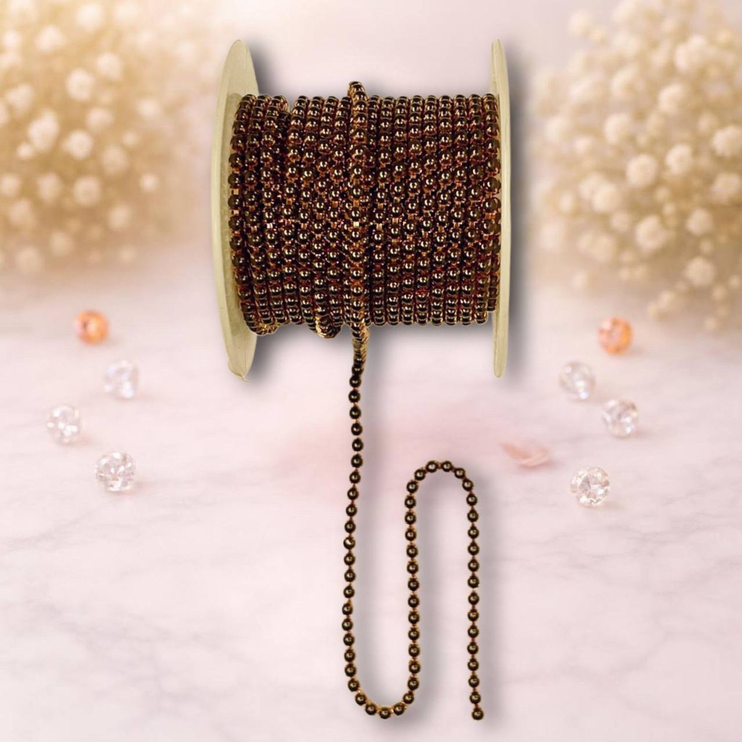 стразовая лента золото-черный 0,3мм