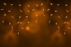 Светодиодная бахрома 108 желтых LED ламп, 3*0.6 м., 220В, статика, прозрачный провод ПВХ, Teamprof (TPF-i3*0.6-CT/Y)