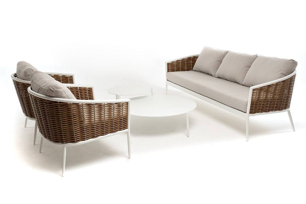 "Тоскана" лаунж-зона из искусственного ротанга, цвет соломенный