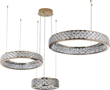 Люстра подвесная LED 150W 3000К-6000К 4040/03/03P+PL золото/прозрачный Rhombus Stilfort