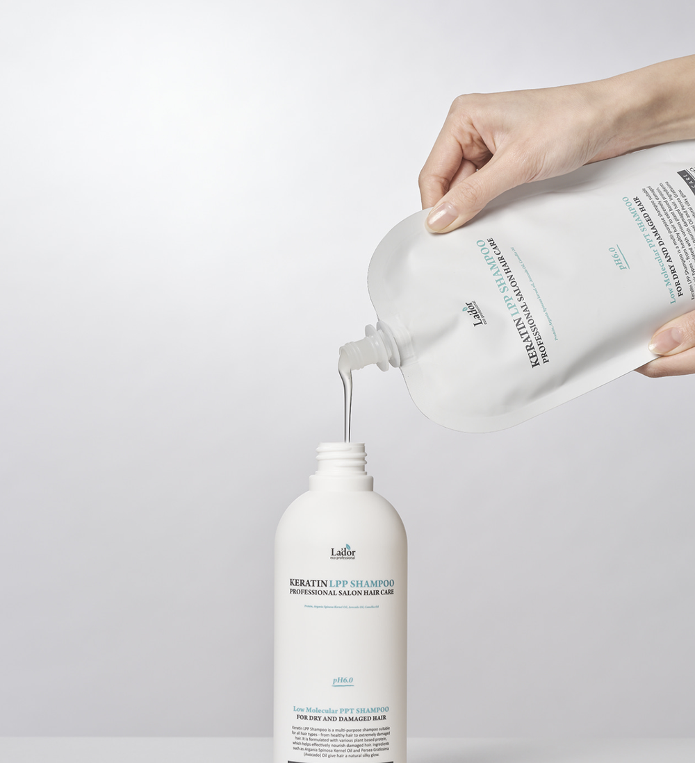 Шампунь для волос бесщелочной протеиновый c кератином Lador Keratin LPP Shampoo, 500 мл (мягкая упаковка)