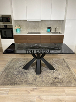 Кухонный раздвижной стол "Спайдер", чёрный мрамор