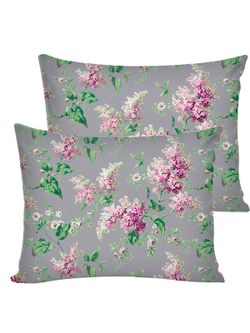 Постельное белье Сказка "Сирень" евро наволочки 50х70 2шт Простынь на резинке 180х200 см Пододеяльник 200х215 см перкаль