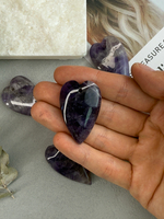 Подвеска сердце, аметист 40*25 мм