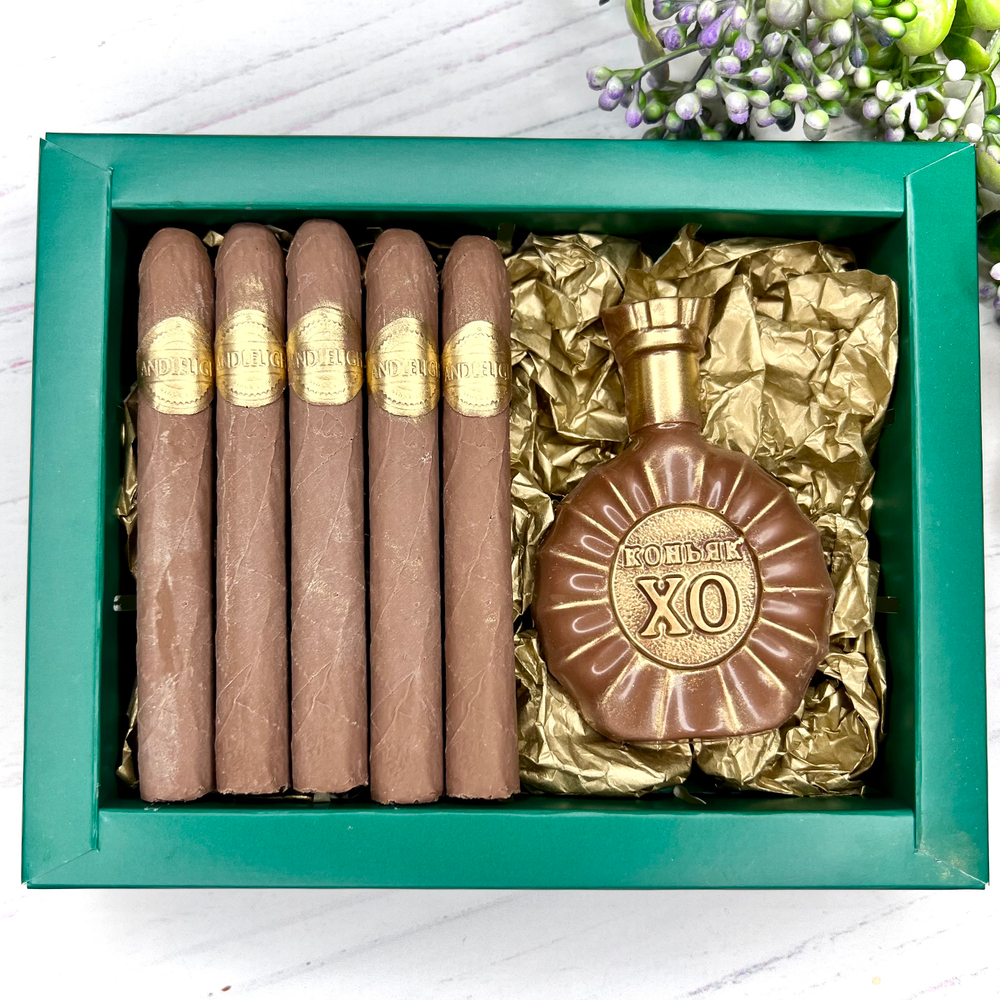 Шоколадный подарок "Сигары и коньяк"