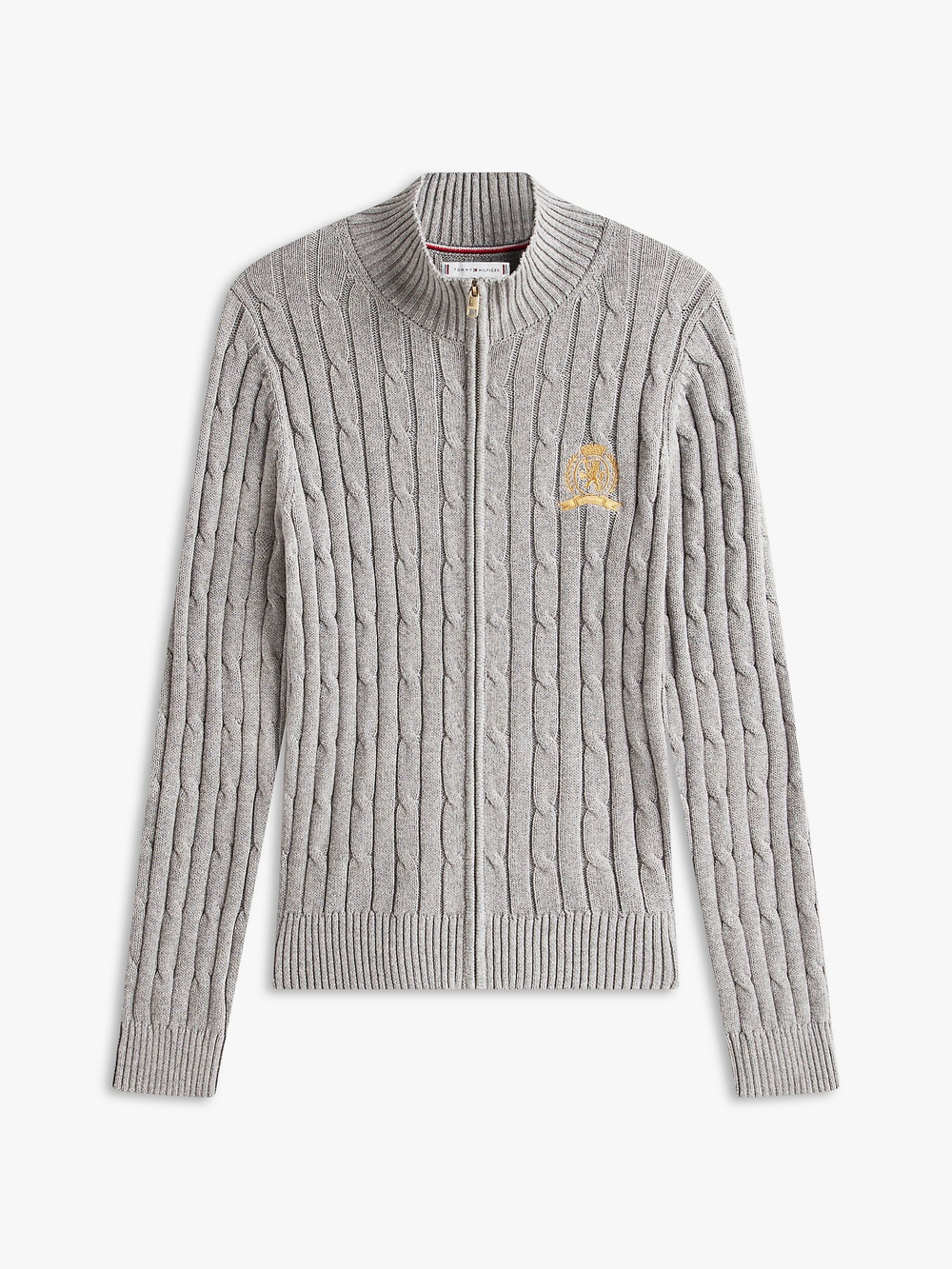 Кардиган Tommy Hilfiger Crest Logo Cable Knit Zip Cardigan Medium Grey Heather