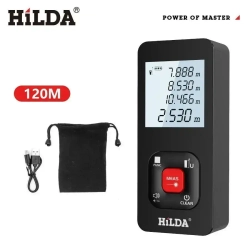 Лазерный дальномер, 120 м, зарядка через USB, с тканевой сумкой