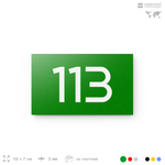 Номер на дверь квартиры 113, табличка на дверь для офиса, кабинета, аудитории, склада, зеленая 120х70 мм, Айдентика Технолоджи