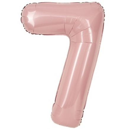 К 40" Цифра 7 Пыльная роза Сатин 100 см.