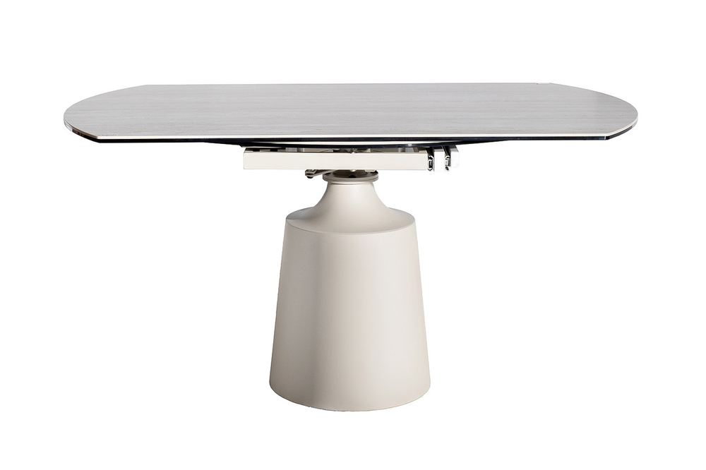 Стол обеденный раскл. керам.столешница, 90(30+30)x150x75/77см, белый/бежевый Garda Decor